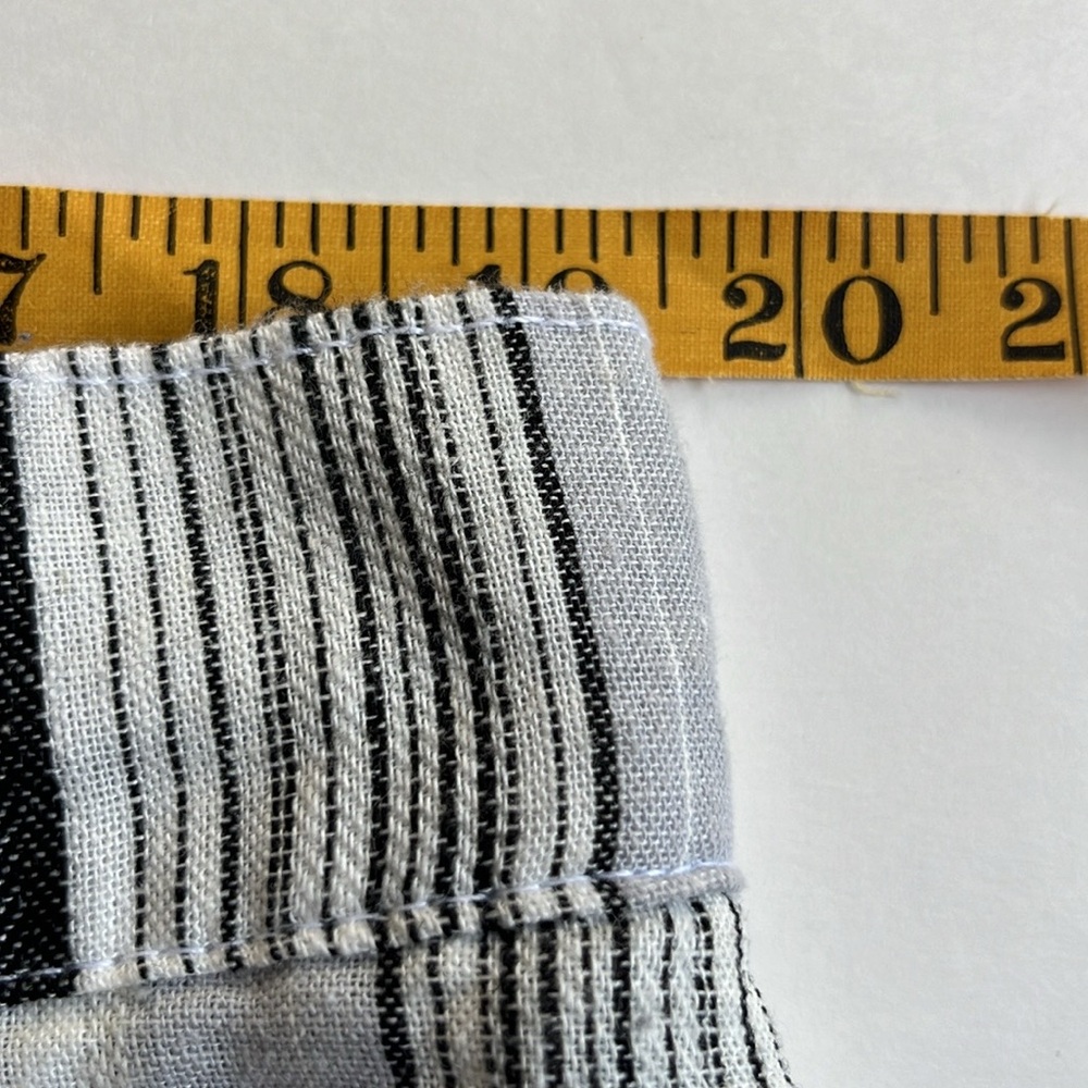da•sh size XL Linen Blend Striped Skirt Midi Skirt Black White Gray Button Front - Picture 9 of 12
